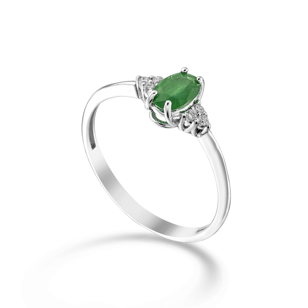 Nihama an 18k emerald n. 6x4 oval and side diamonds NA5211O4SMN045