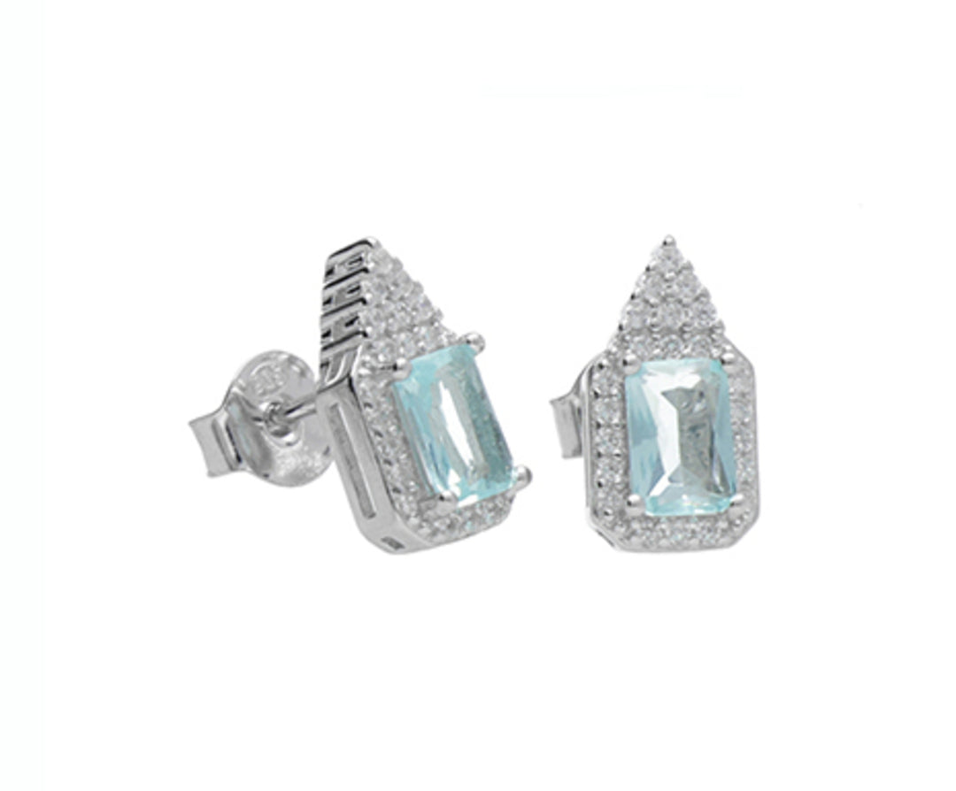 Mikiko oder AG925 Edelstein Swarovski weiß und blau MO7597A4AZZURRO
