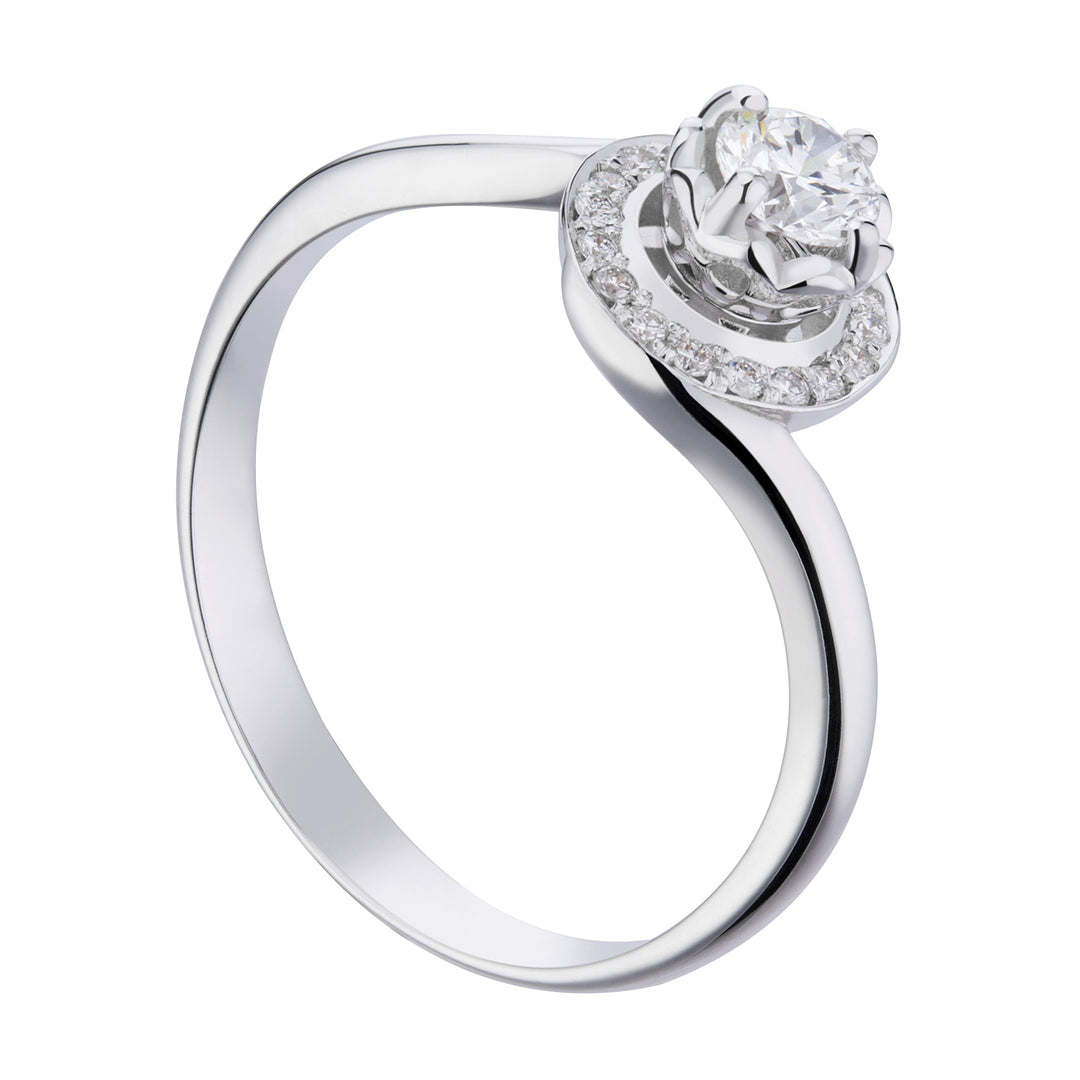 Solitaire fm World Diamond Group avec cercle pavé, ct. 0,30-0,38 ACTFM008BDI3-19011110121