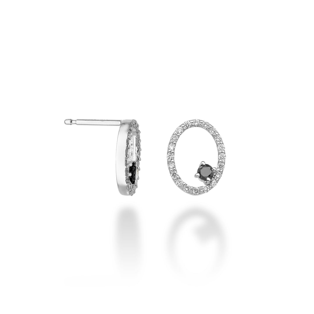 World Diamond Group oder 18 Karat „ovaler“ schwarzer Diamant ct. 0,20 Dia ct. 0,30 GO5137O4BK050