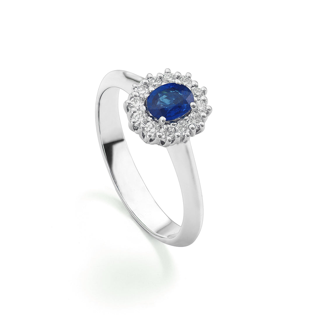 Golay-Ring mit 7x5 ovalem Saphir und Konturdiamanten ACL121DIZB57-22110110076