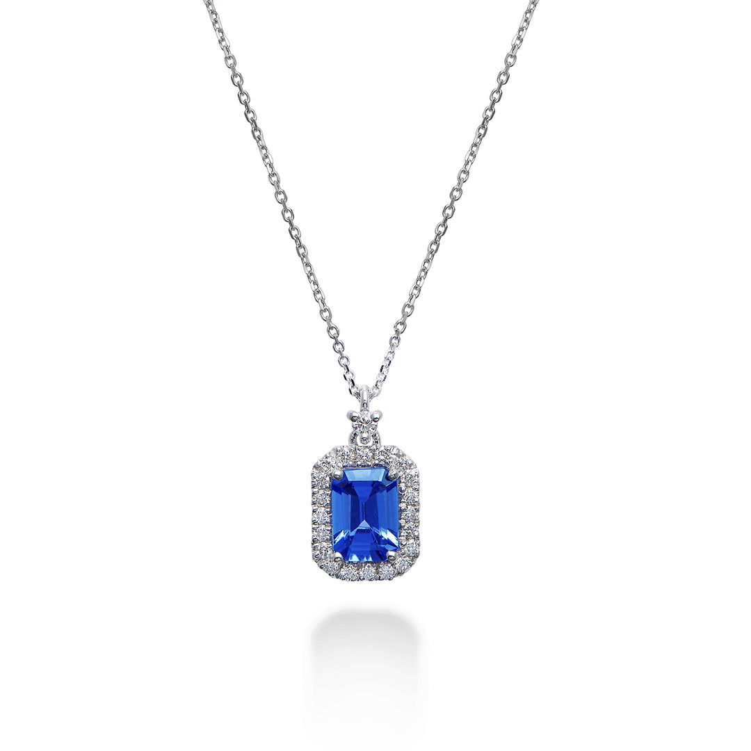 Golay achthoekige tanzaniet ketting 7x5 en contour diam PCL072DITZ3-24260110071