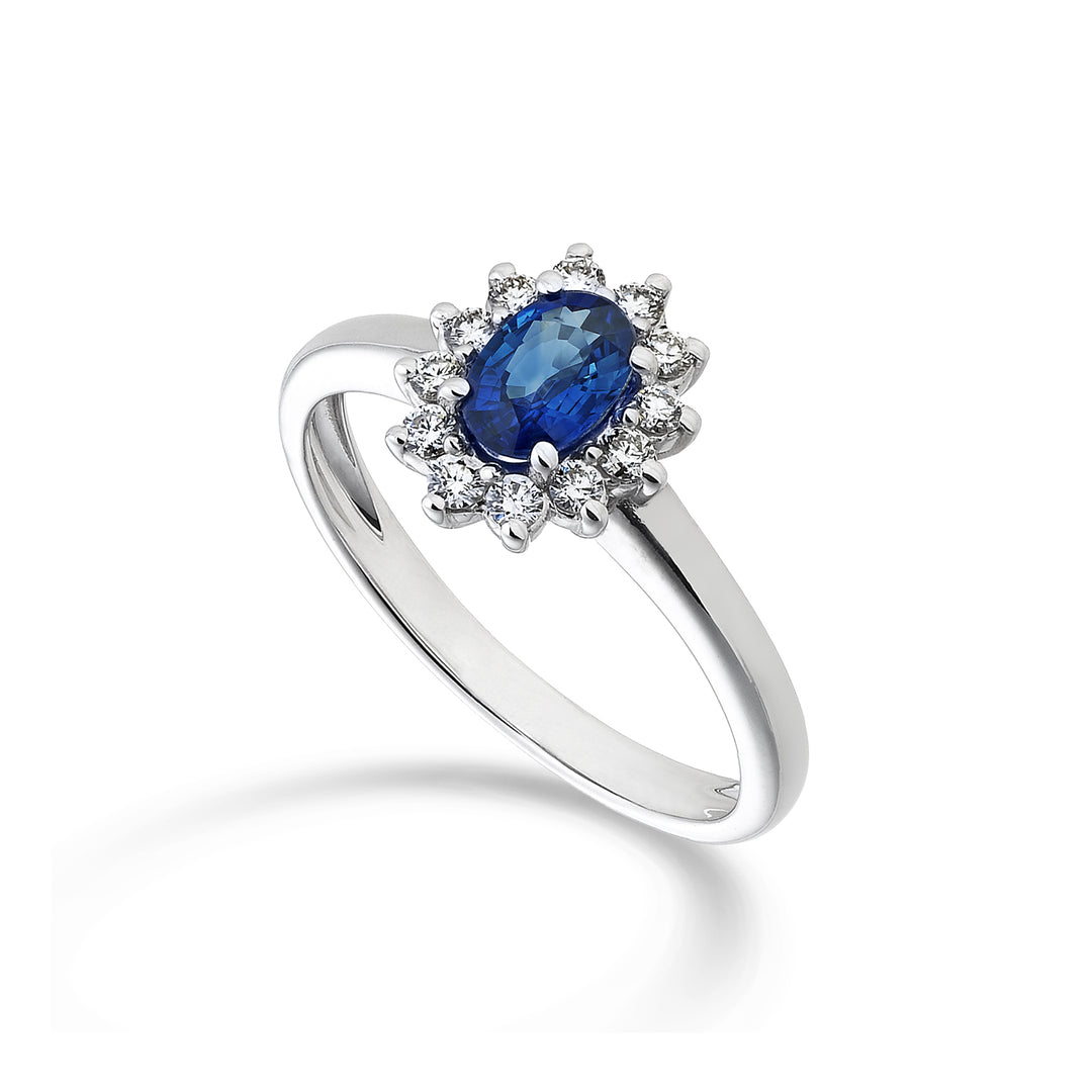 Mikiko een 9k ovale saffier 6x4 ct.0,40 diam. 0,23 ct MA5093R4ZFD