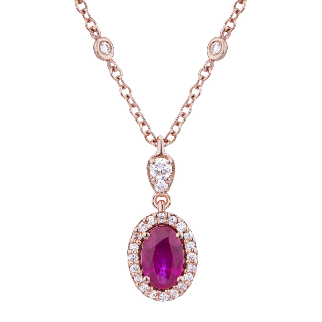 Collier rubis ovale Golay 6x4, contour et diam. déposer GRB201RU-23017110025