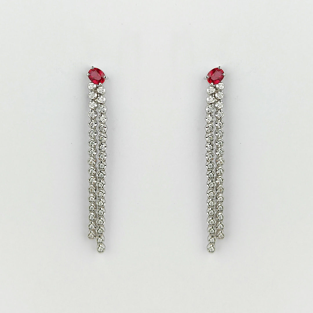 Golay smart earrings 2 rows with oblique oval rub 5x4 OPEN015DIRU54-23356110044