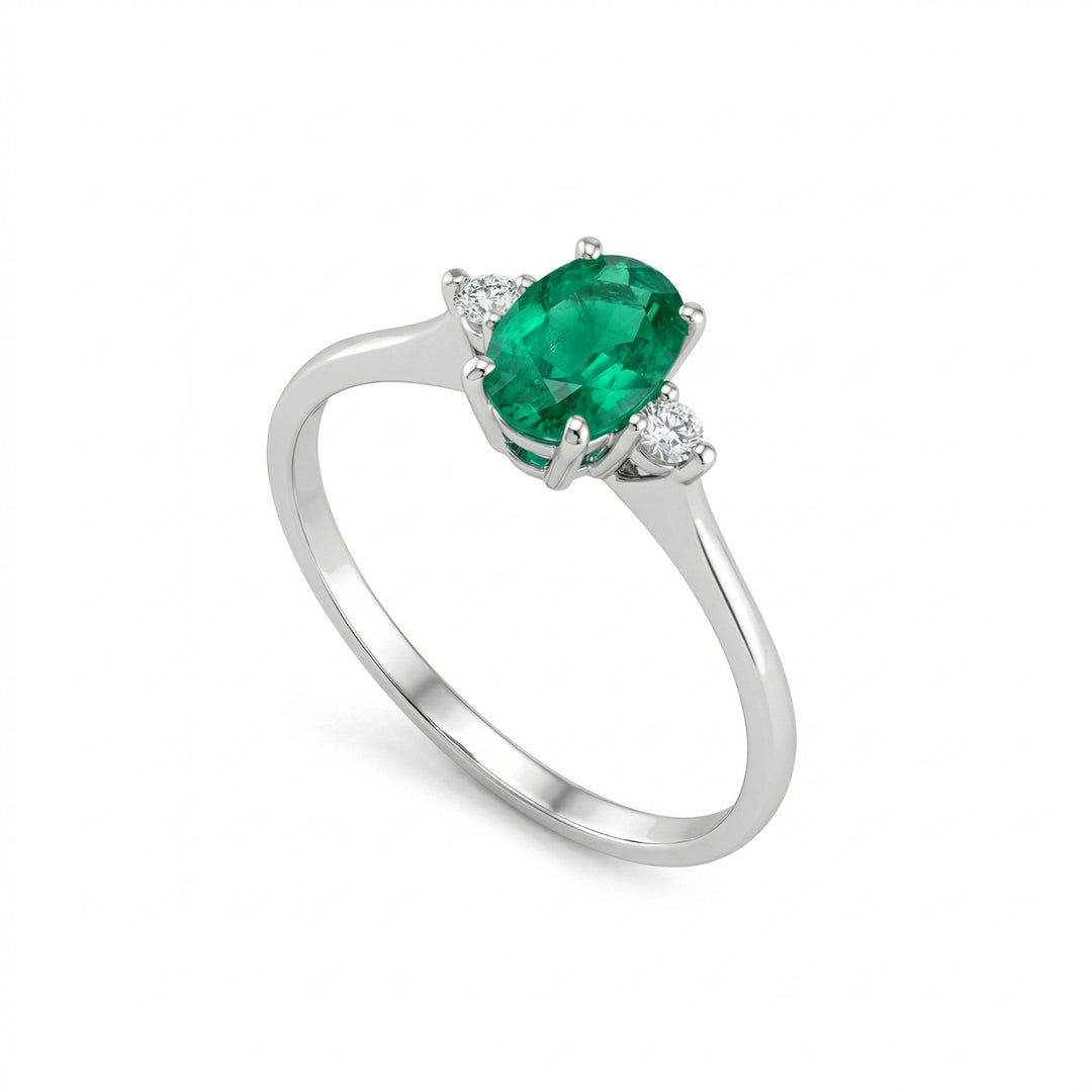 Golay-Ring mit ovalem Smaragd ct.0,45, Größe 6x4 und Durchmesser ACL092DISM1-25293110069