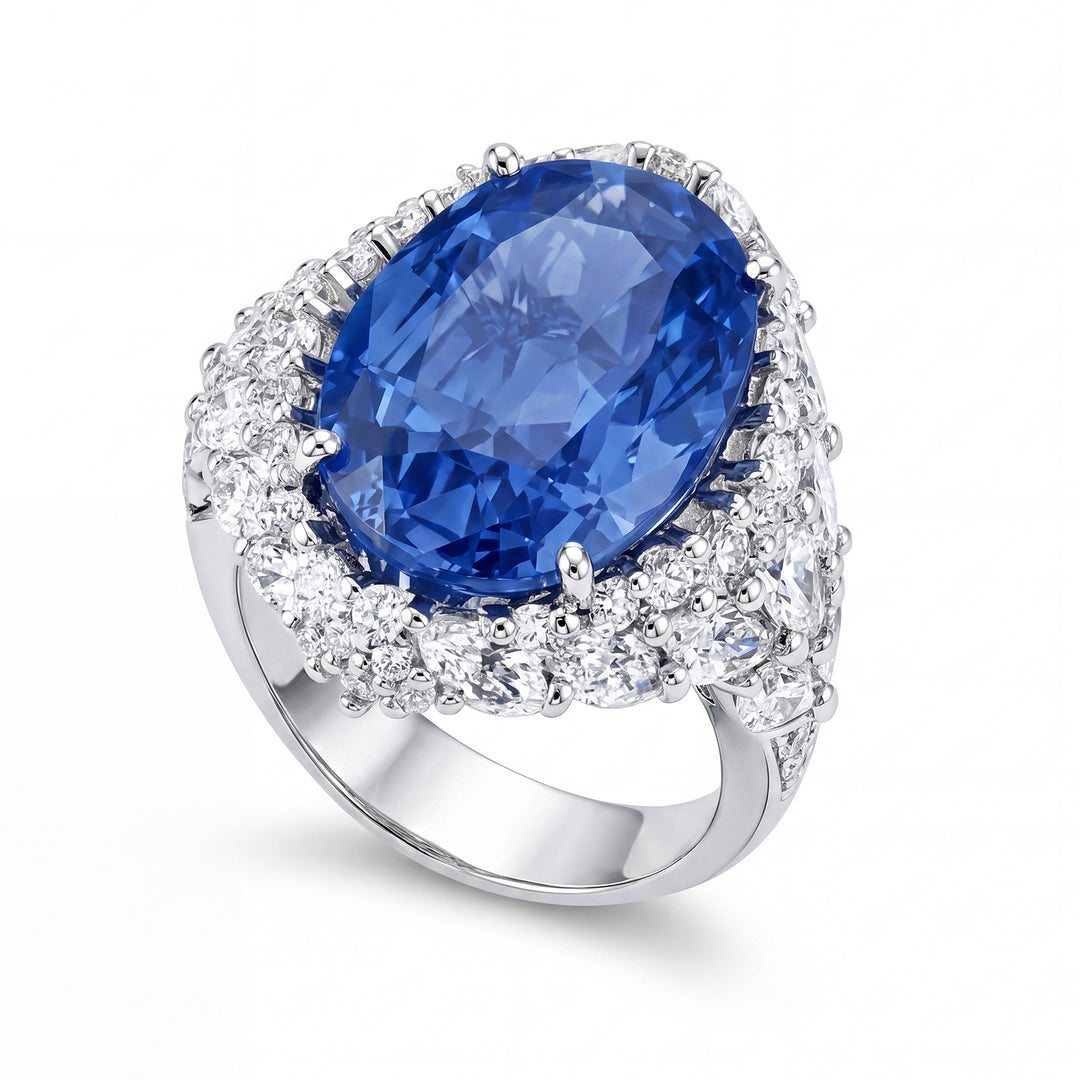 Saffierring van World Diamond Group 14,00 ct met druppels APU163DIZB-17144110054