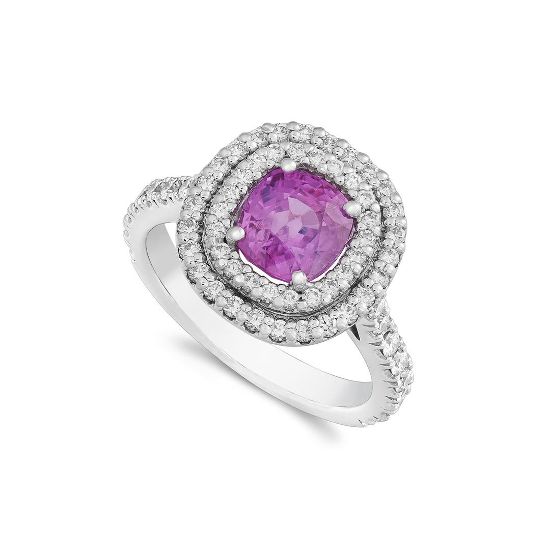 Golay-Ring mit Zaff-Rosa-Kissen, 7 x 7 Doppelkonturen und APU467DIZP-22049110005