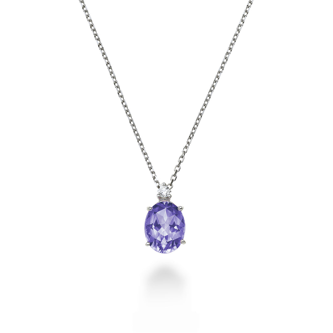 Nihama cl 18k ovaler Amethyst 7x5 ct.0,60 Durchm. ct.0,015 ND5035O4AMET