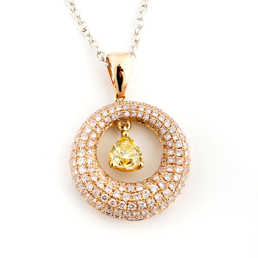 Golay pave + fancy +pink diamond rose gold choker (cat G4SWPE055-10137000019