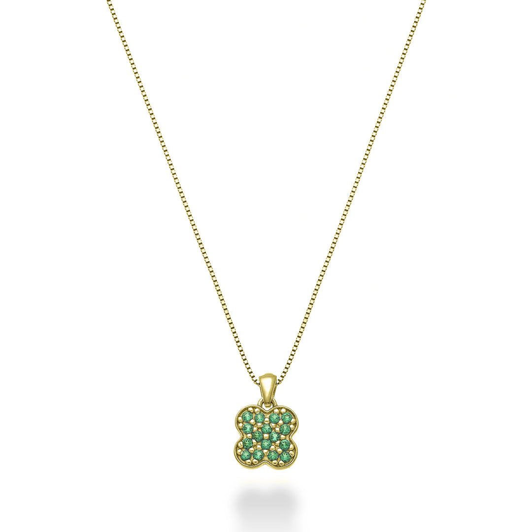 Mikiko cl 18k klavertje vier smaragden 0,07 ct geelgoud MD5163O1SMR