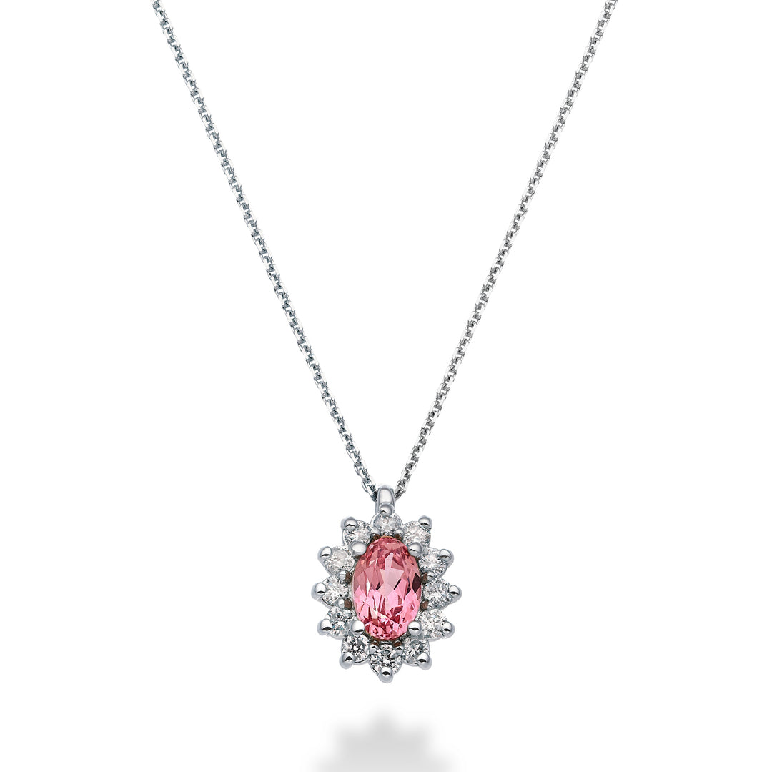 Saphir rose ovale Nihama cl 18 carats 6x4 ct.0,60 diam. 0,23 ct ND5047O4ZFRP