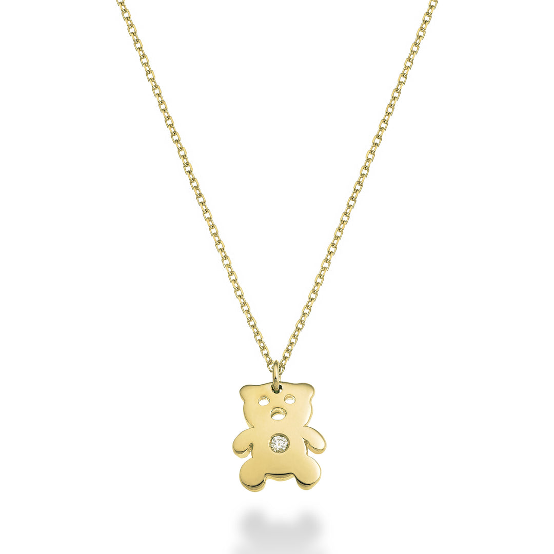Nihama cl 18k teddybeer 0,01 ct geelgoud ND5130O1BR001