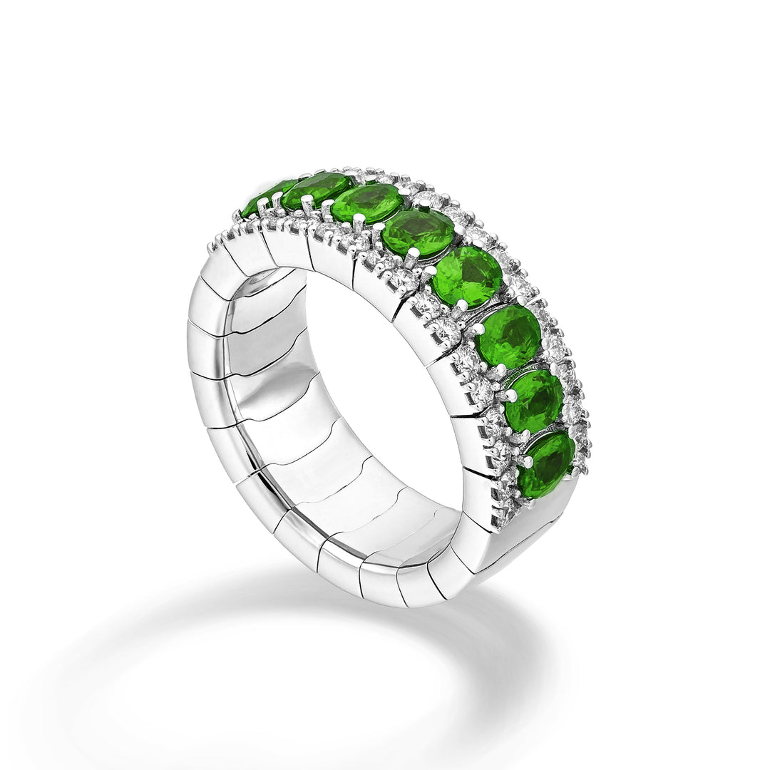 Golay elastischer Riviera-Ring 8 ovale Smaragde 4x3 und Durchmesser ARE447DSM438-24276110049