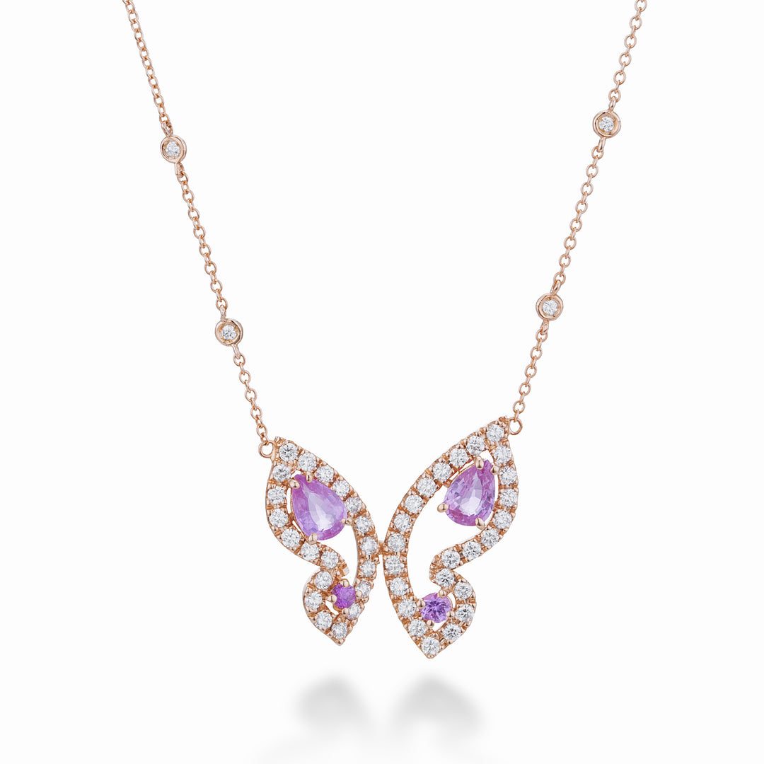 Golay grote mariposa choker met roze en diam saffieren GFFA008DZP-24148110006