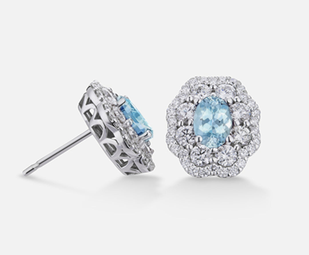 Nihama of 18k ovaal aquamarijn 6x4 ct.0.60 dia ct.1.26 NO5036O4AM