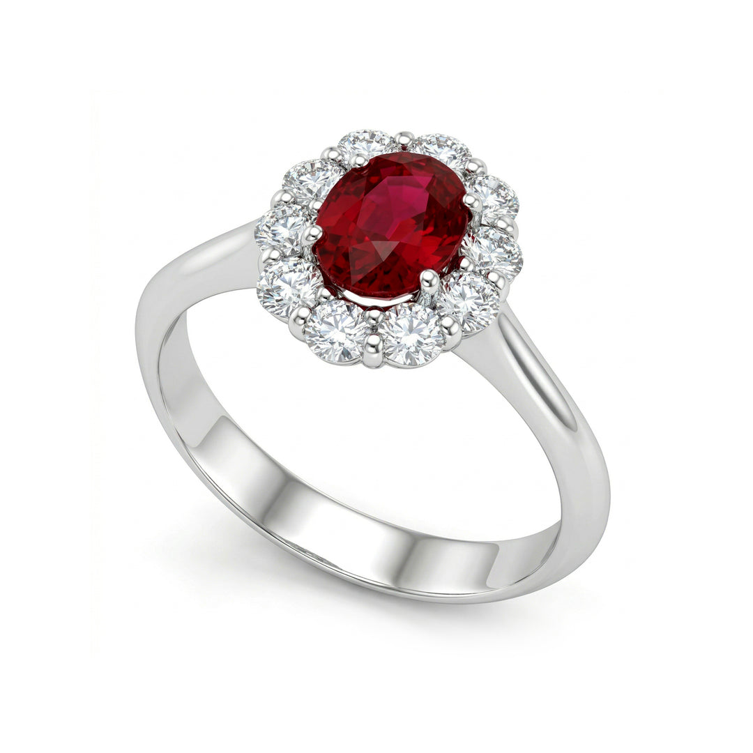Golay ovale robijnring 6x8 en diamanten ACL044DIRU-26131110084