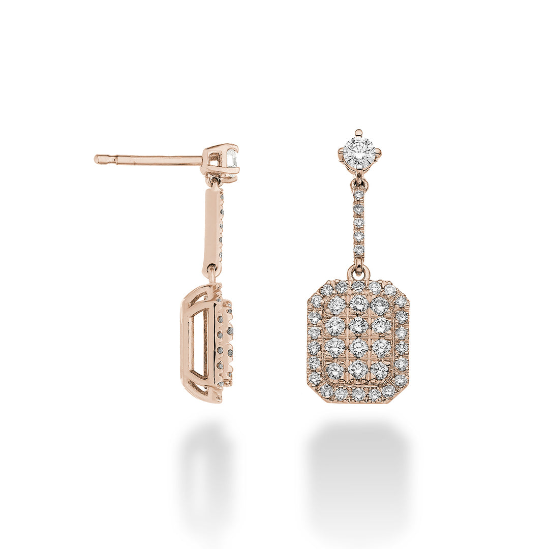 Golay octag and bar multi-stone earrings. rose gold OMPC001DIR-23080110014