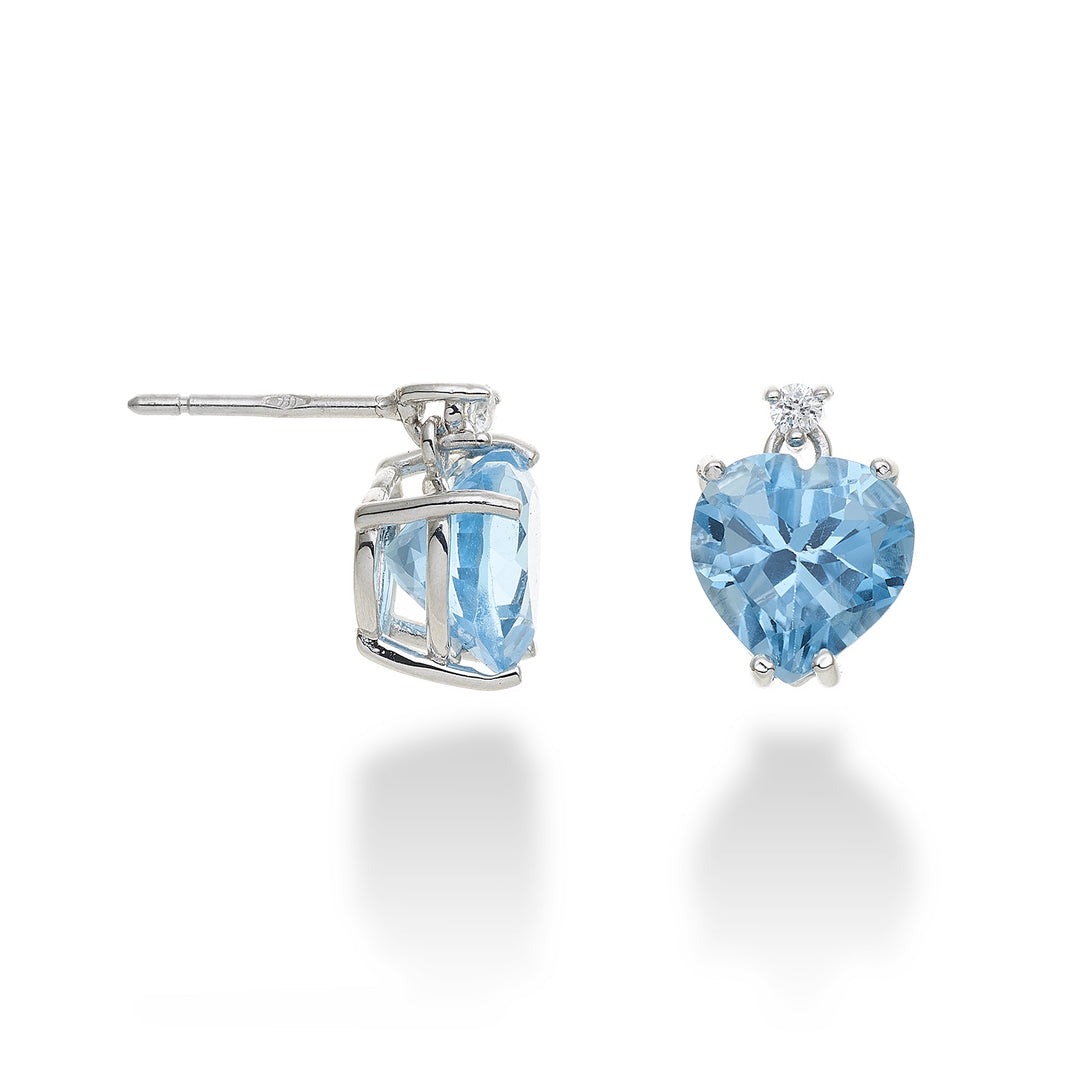 Mikiko oder 18k Blautopas Herz 8x8 ct.4,60 Durchm. ct.0,05 MOCL198DITPAZ88O4