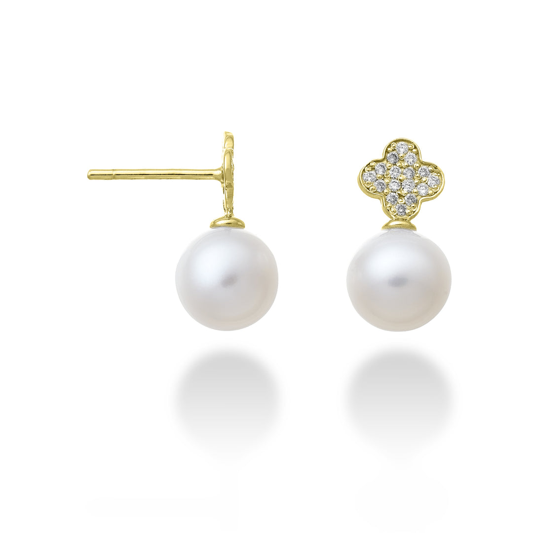 Mikiko oder 18 Karat vierblättriges Kleeblatt mit 8/8,5 ct.0,12 Gelbgold MO1591O1FABI080