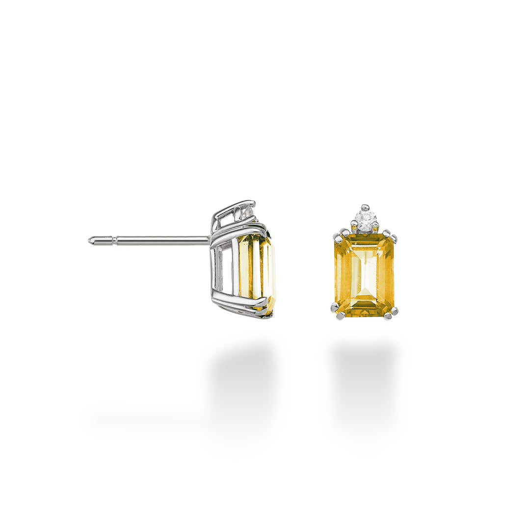 Nihama oder 18k achteckiger Citrin 7x5 ct.1,70 Durchm. ct.0,05 NOCL090DICITR2O4