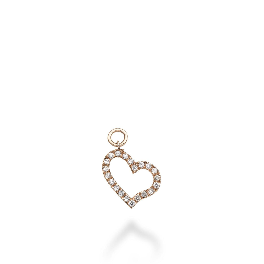 World Diamond Group bedel met groot hart, 18k ct, 0,11 g vs. roségoud GCH212DIO3