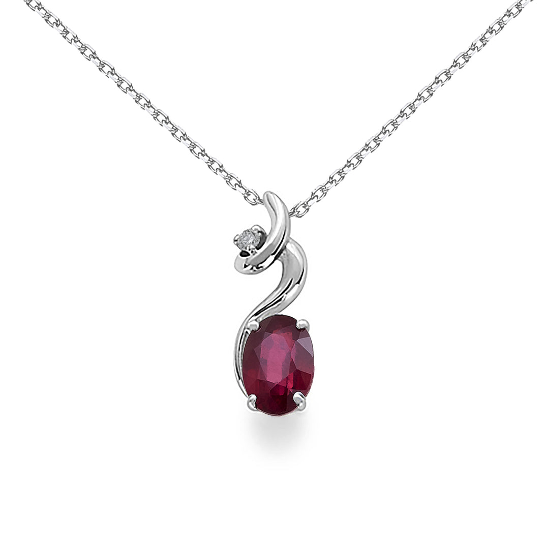 Nihama cl 18k rubis n. ovale 6x4 ct.0,57 diam. ct.0,01 ND5024O4RBN057