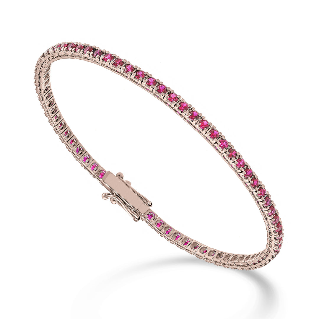 Nihama br tennis 18k robijnen ct. 3,20 cm.17,5 roségoud - 71 instellingen NBTQ250RBRO3