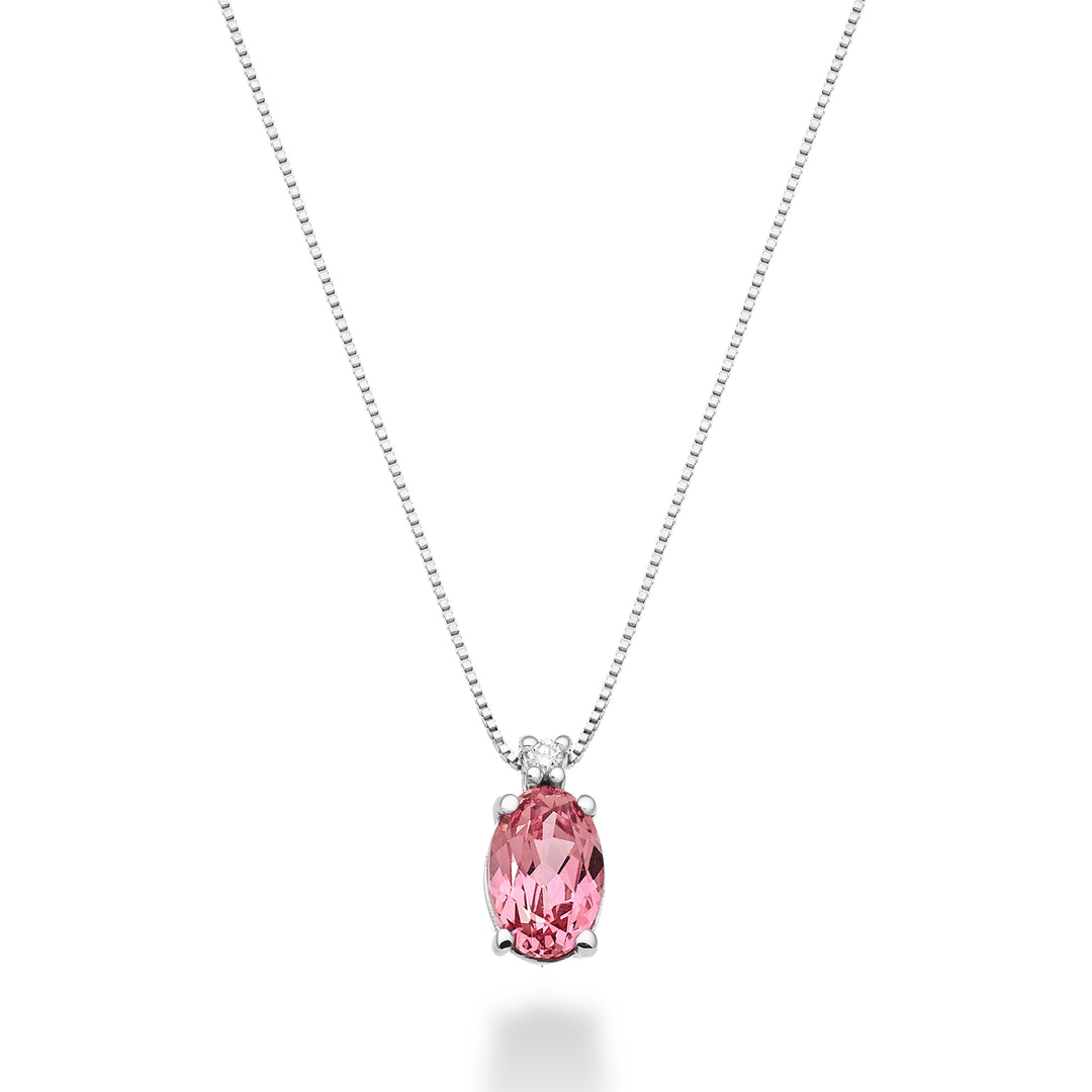 Nihama cl 18k ovaler rosa Saphir 6x4 ct.0,60 Durchm. ct.0,01 ND5034O4ZFRP