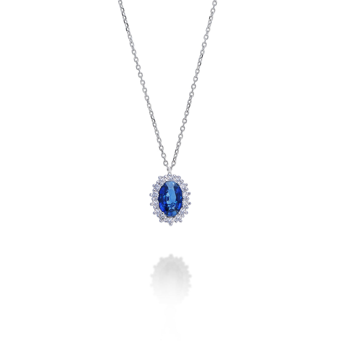 Nihama cl 18k ovale saffier 6x4 ct.0,40 diam. 0,13 ct ND5086O4ZFN
