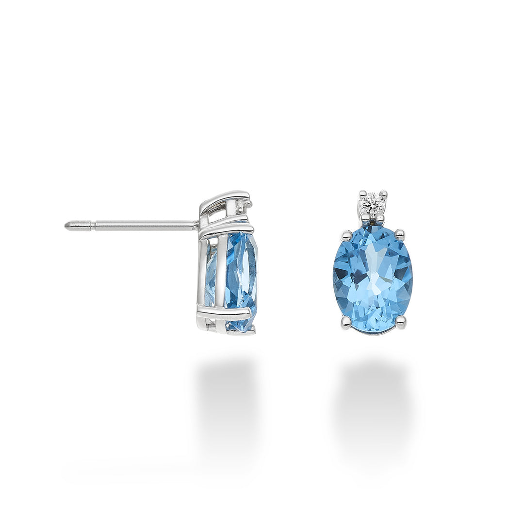 Mikiko oder 18 Karat ovaler Blautopas 8x6 ct.3,00 Durchm. ct.0,05 MO5025O4TPAZ