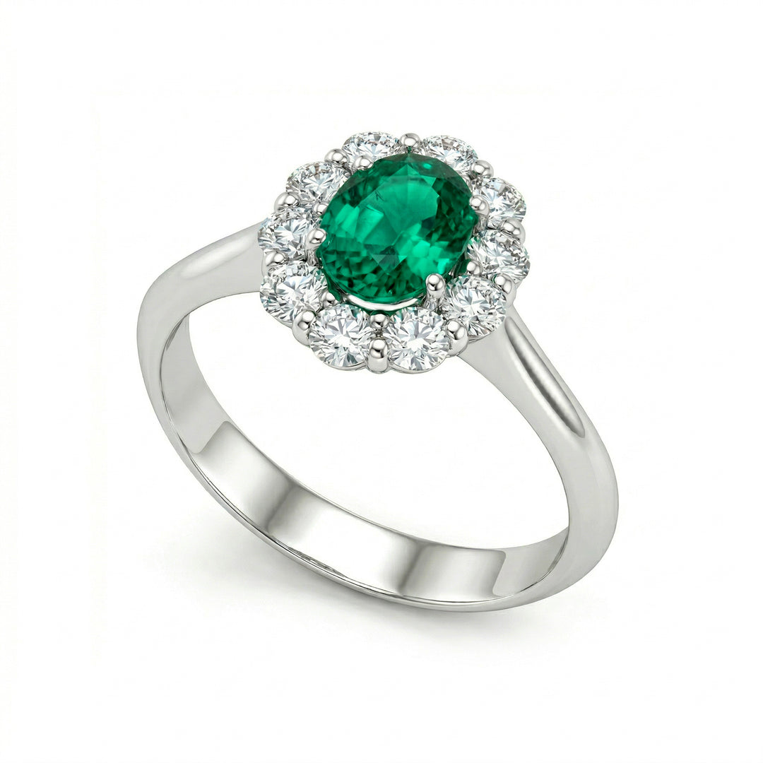 Golay oval emerald ring 7x5 and diamonds ACL045DISM-26111110397