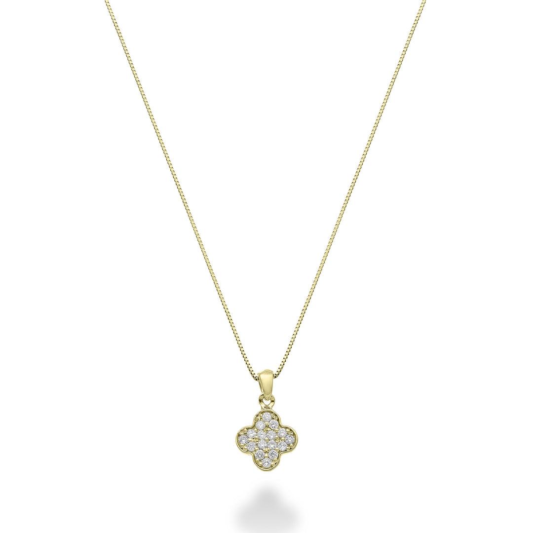 Mikiko cl 18k klavertje vier gedraaid 0,06 ct geelgoud MD5163O1BR006B