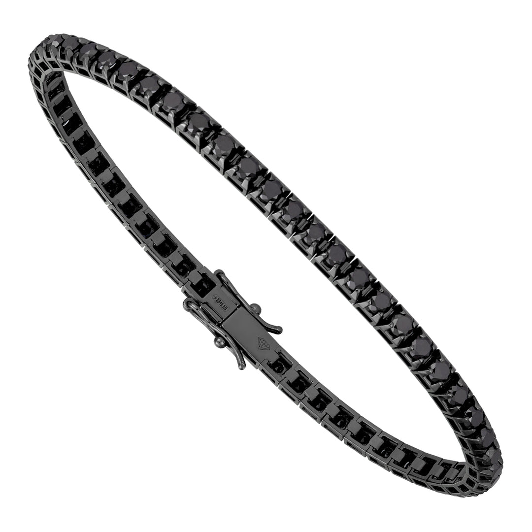 Bracelet tennis carré diamant noir Golay 19 cm BTQ060BK3-190-23011110031