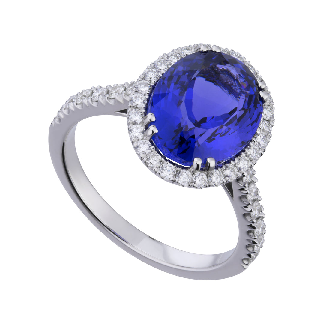 Golay oval tanzanite ring 10x8 and diamonds ACLC070DITZ6-22214110011