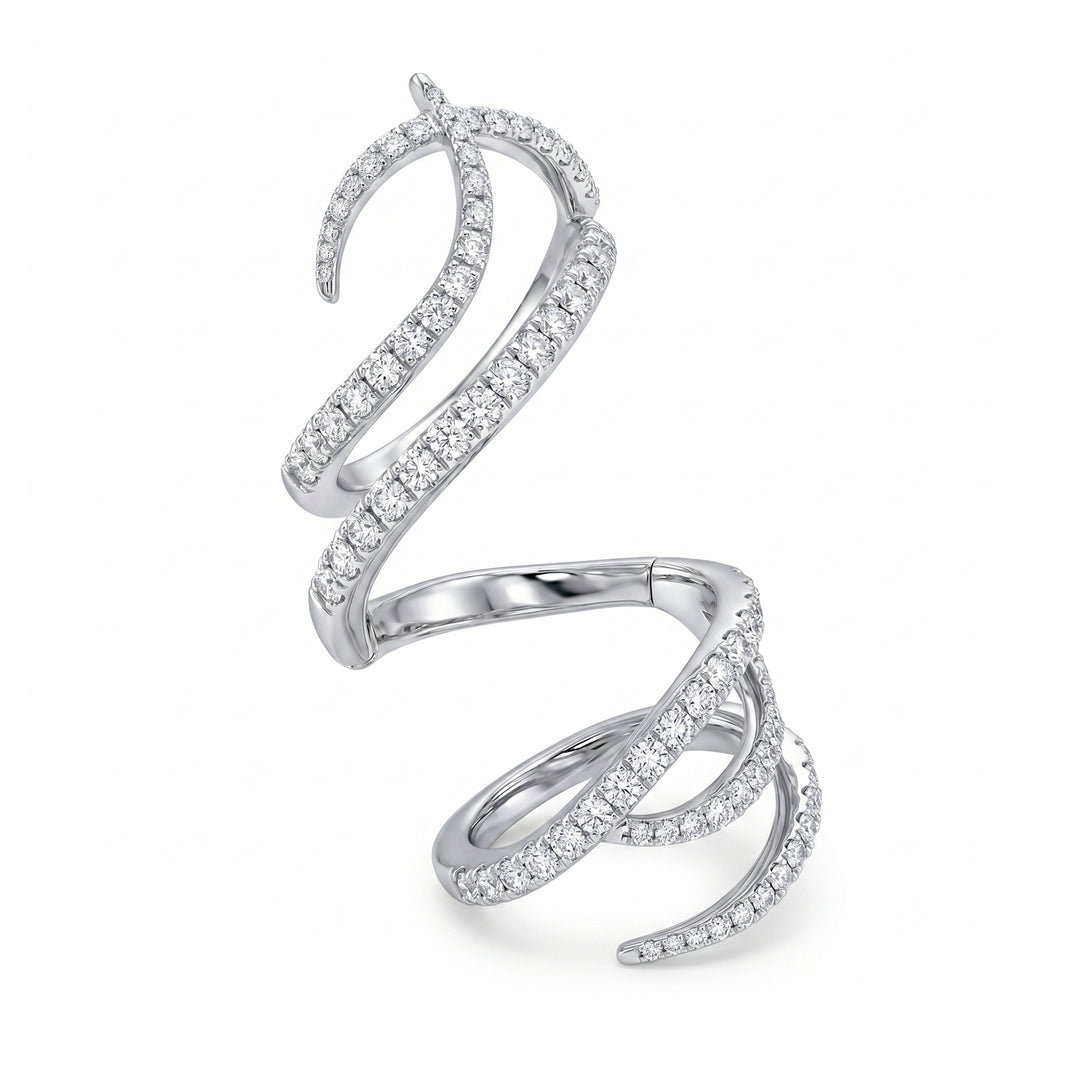 Golay-Schlangenring mit Diamanten in Weißgold ASNAKE16DB-26114110206