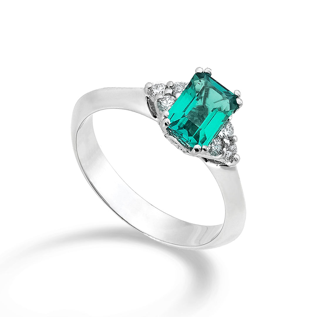 Nihama an 18k emerald n. oct 7x5 ct. 0.77 dia ct.0.12 NACL113SMN57O4.0.77