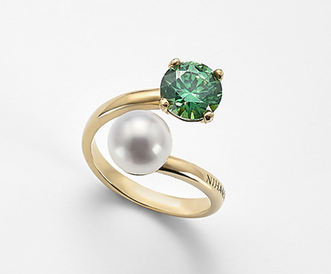 Nihama an ag925 fw 8/8,5 green zircon 8mm NA7142A1VERDE00
