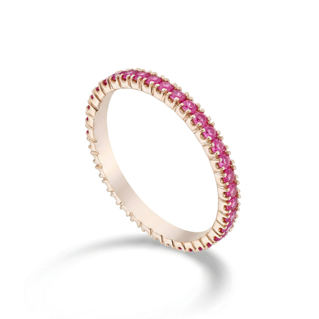 Golay Gyrodito-Ring mit Roségold und rosa Saphiren, Größe 14 AETL022ZP075R-14