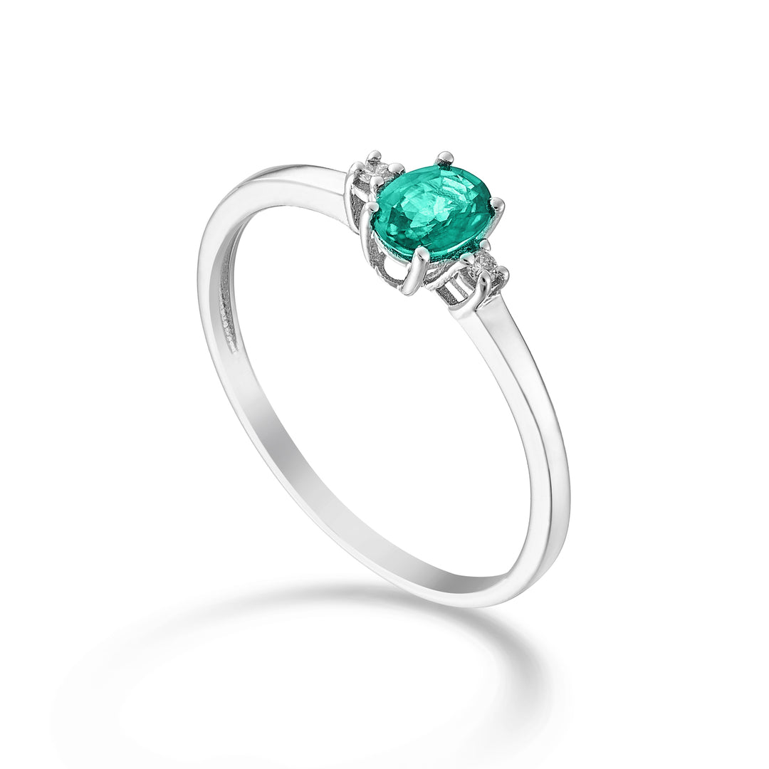 Mikiko ein 9k Smaragd n. oval 5x4 ct.0,30 Durchm. 0,02 ct MA5191R4SMN
