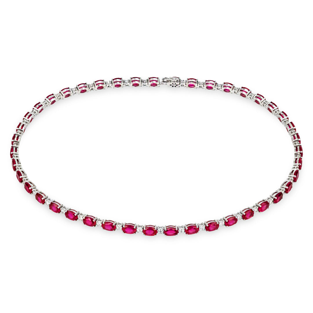 Golay tennischoker met lab-robijnen. en diamanten GTC001RUDI-21309110034