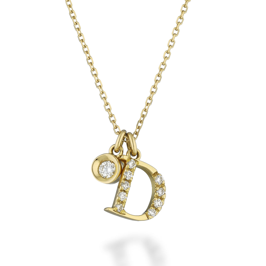 Golay cl lettre en or jaune 9 carats diam. ct.0,08 GPLDDR1