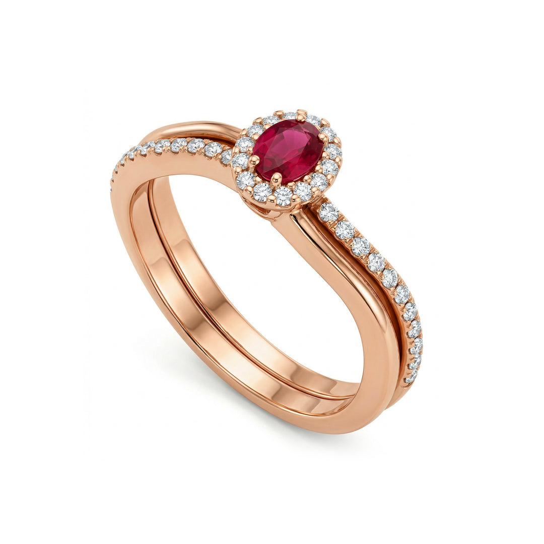 Golay oval ruby ring and contour + shank ACLC054DIRU1-19354110023