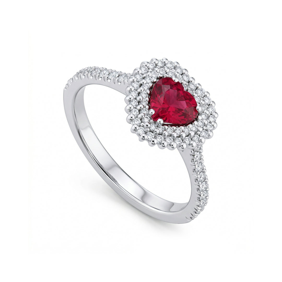 Bague Golay avec coeur rubis et diamants ACLC071DIRU-21063110024