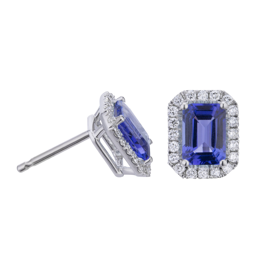 Golay octagonal tanzanite earrings 8x6 and diamonds OCL072DITZ4-23166110349
