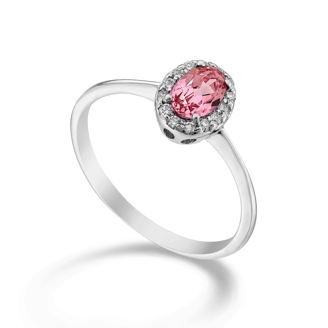 Mikiko un saphir rose ovale 18 carats 6x4 ct.0.60 dia ct.0.09 MA5115O4ZFRP