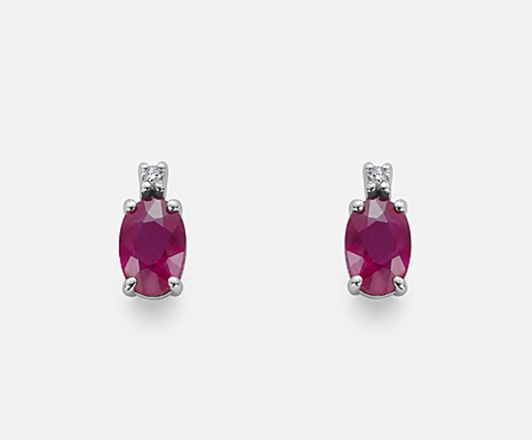 Nihama of 9k ovale robijn 6x4 ct.0,80 diam. ct.0,02 NO5023R4RBC