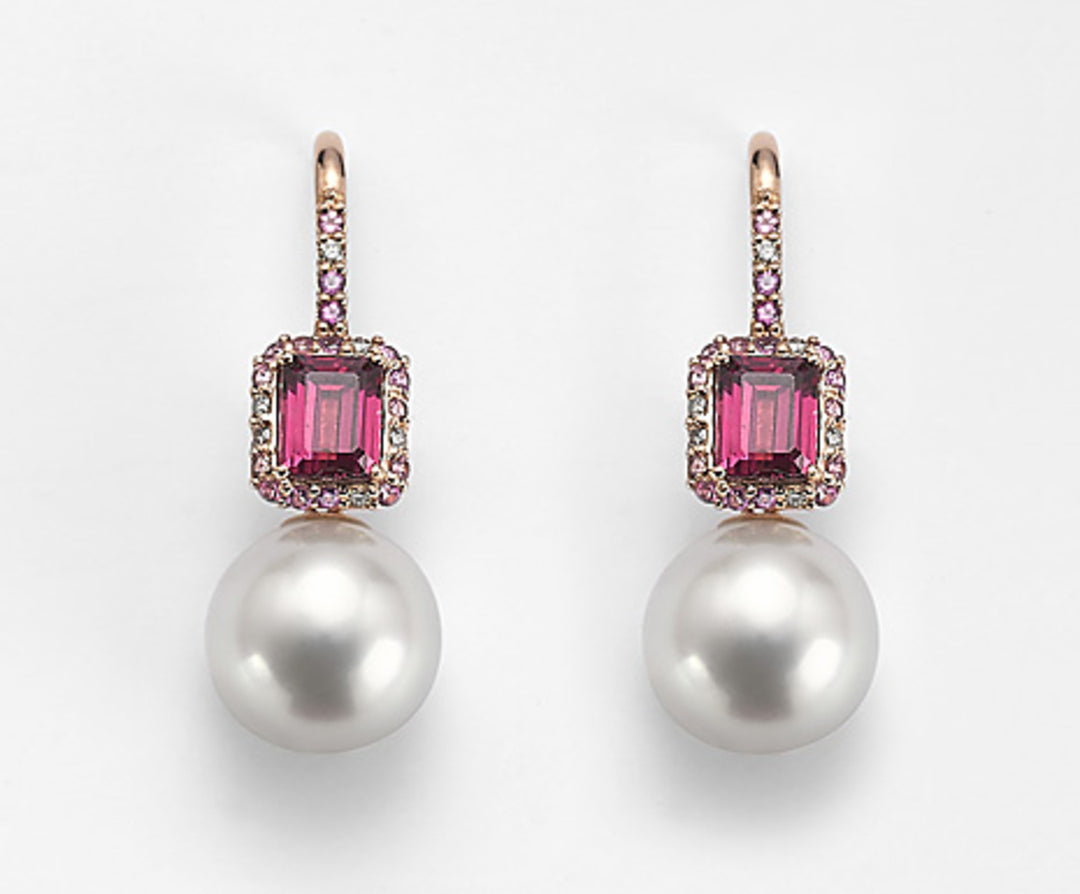 Nihama ou 18k sspw 11/12 ct.0,12 diam marron, tourmaline rose et rhodolite NO1429O3SABI110