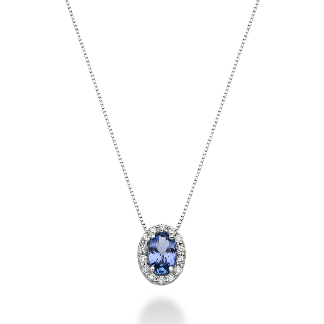 Nihama cl 18k tanzanite n. oval 6x4 ct.0.38 dia ct.0.09 ND5059O4TZN