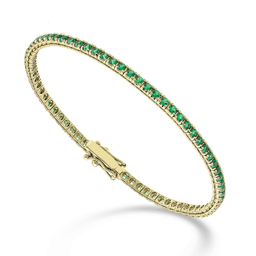 Mikiko br tennis 18k smaragden ct.1,70 cm.17,5 geel goud - 80 instellingen MBTQ220SMRO1